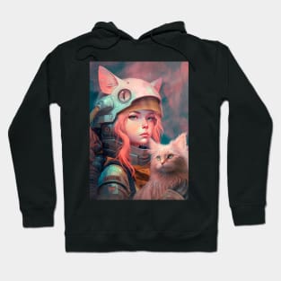 pilot girl and cat Hoodie